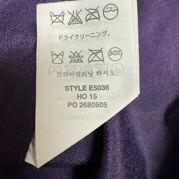 J.CREW PURPLE LACE RUFFLE HEM DRESS WITH 3/4 SLEEVES SIZE 0 - Picture 8 of 9